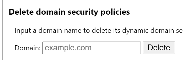 Delete Domain Security Policy